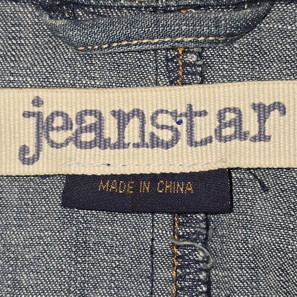 jEANSTAR VINTAGE DENIUM BLAZER FITTED STRETCH ACID WASHED WOMENS LARGE - Picture 8 of 9
